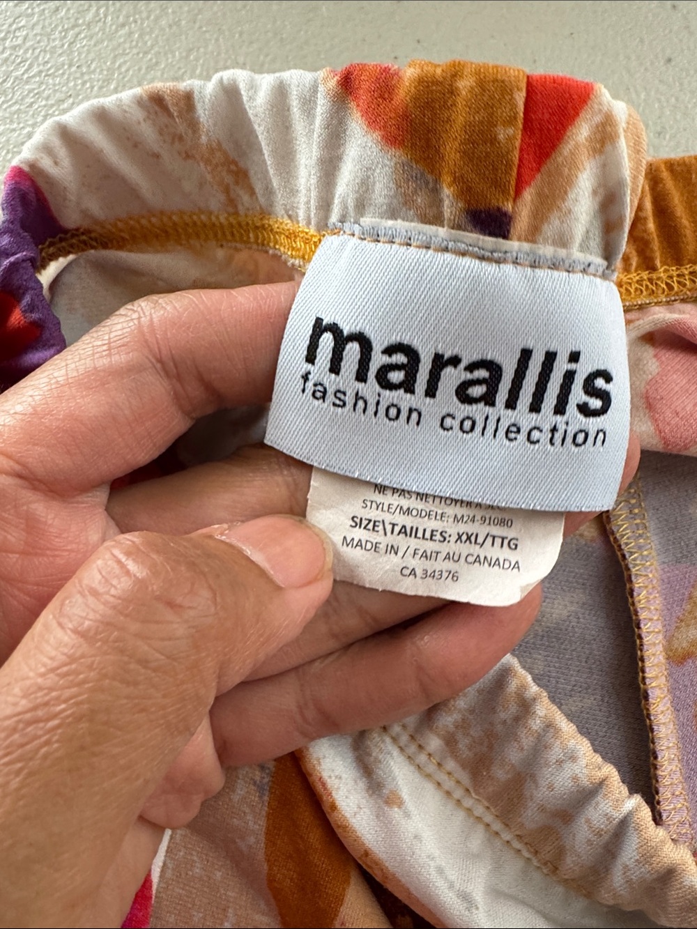 Marallis Wide Leg Pants Abstract Print XL Boho Palazzo Resort Vacation Summer - Picture 11 of 13